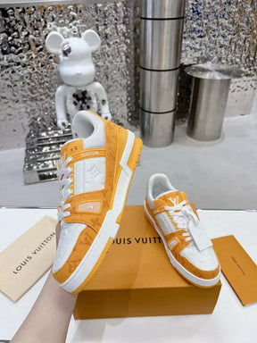 LV *Trainer - Yellow Monogram Denim White