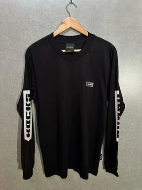 Camiseta Manga Longa Hocks Logo Letter Preta