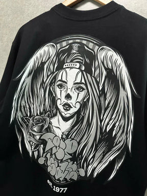 Camiseta Oversized Trip Side Saint Thug Preta