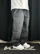 Calça Baggy Jeans Preto Jateado