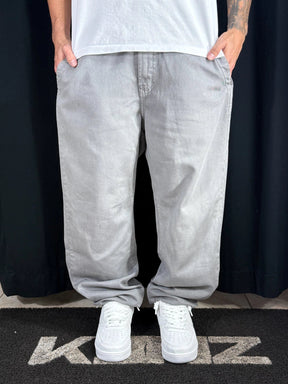 Calça Jeans Baggy Denim Cinza Claro