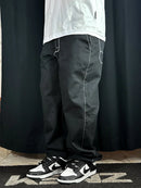 Calça Sarja Hocks Baggy Preta Contraste