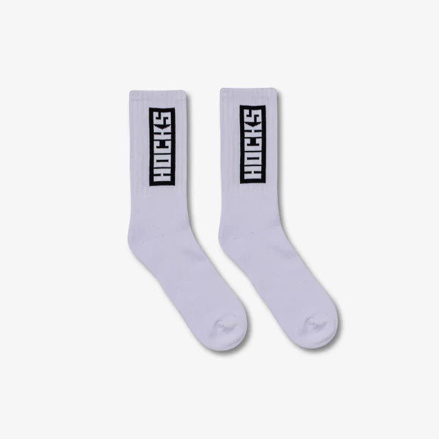 Meia Cano Médio Hocks Box Logo Branca