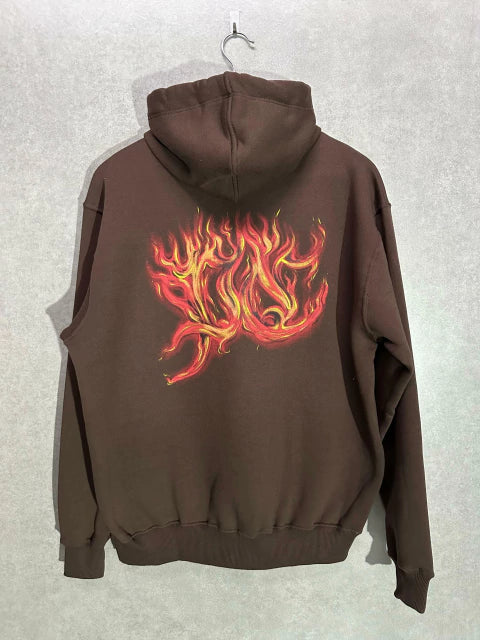 Moletom Canguru Plano C Hoodie Flames Marrom